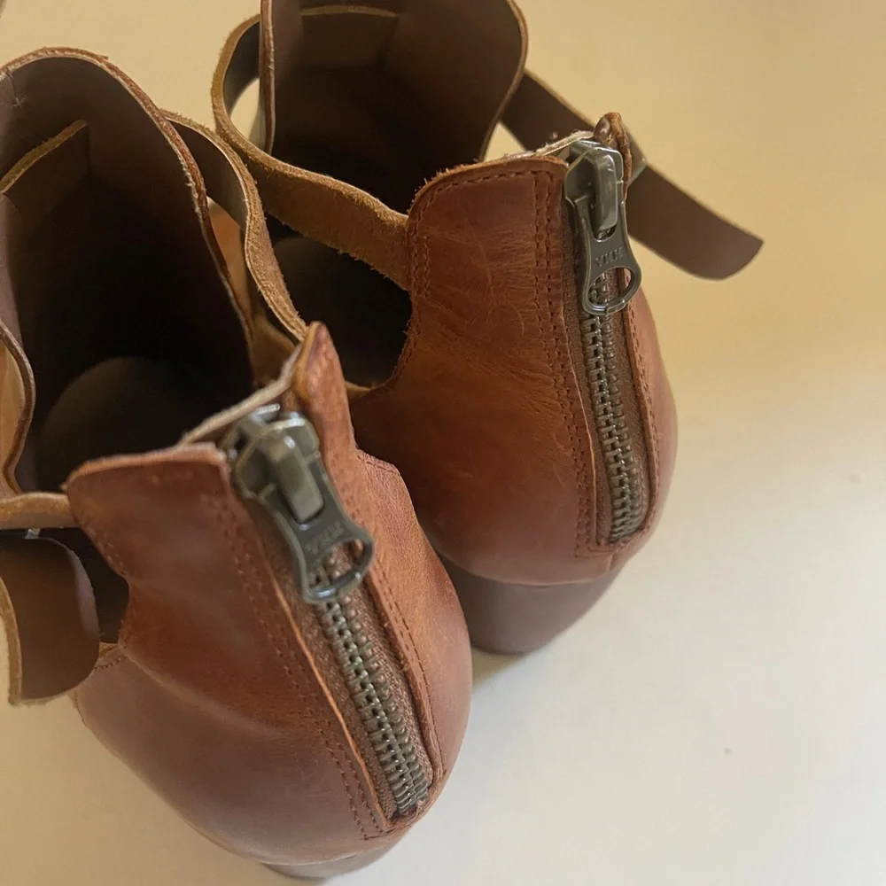 Korks Stella Leather Suede Peeptoe Ankle Booties Boots Sandals Womens 8.5
